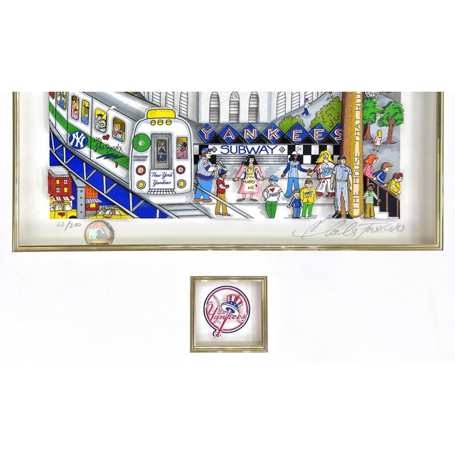 Double layered 3D constructed mixed media serigraph on white museum board with crystals and glitter. Hand signed lower...