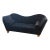 Unique Vintage Curvy High- Back Blue Velvet Sofa in Style of Bretz Gaudi For Sale