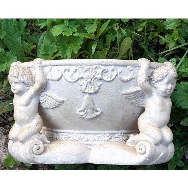 Stone Centerpiece with Putti Decor For Sale - Image 7 of 9