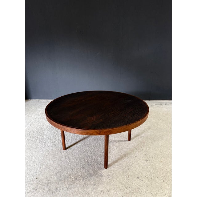 Mid-Century Modern Scandinavian Teak Coffee Table with Copper Inlay, Denmark, 1960s For Sale - Image 3 of 15