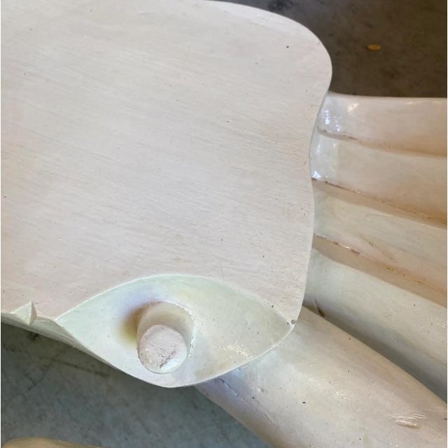 1970s White Wooden Carved Vintage Crab Style Coffee Table Base For Sale - Image 4 of 9