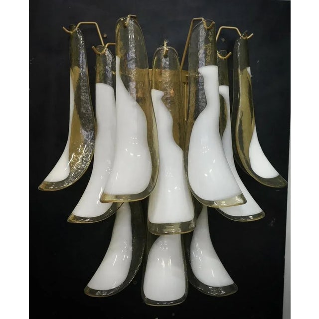 Amber and White Murano Glass Wall Light from Mazzega, 1990s For Sale - Image 4 of 9