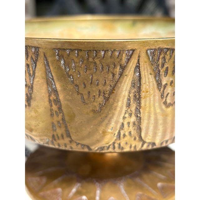 Mid 20th Century Mid-Century Modernist Brass Pedestal Bowl For Sale - Image 5 of 14