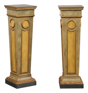 Mid 20th Century Italian Faux-Marble Column Pedestals – A Pair