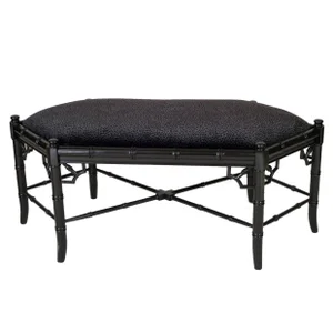 Hexagonal Cheetah Print Faux Bamboo Bench