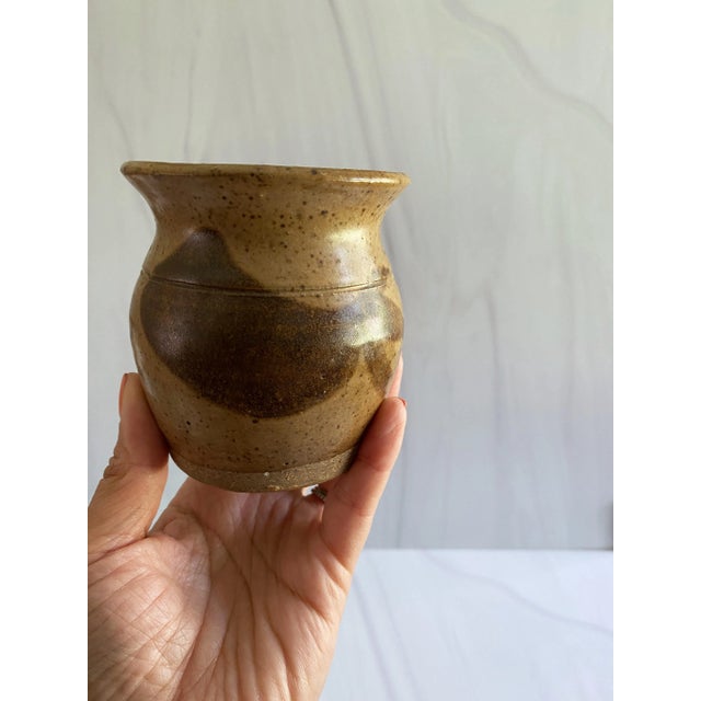 1970s Vintage Mid-Century Signed Pottery Vase For Sale - Image 5 of 8