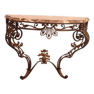 19th Century Louis XV Style Wrought Iron Console For Sale