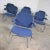 Late 20th Century Vintage Tubular Chrome and Blue Fabric Cantilever Lounge Chair With Arms Set of 7 For Sale - Image 5 of 13