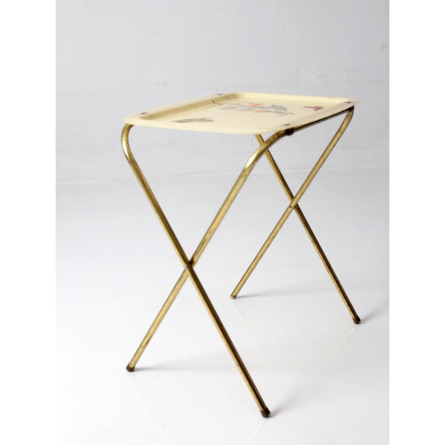 Mid-Century Folding Tv Tray Table With Butterfly Motif For Sale - Image 16 of 18