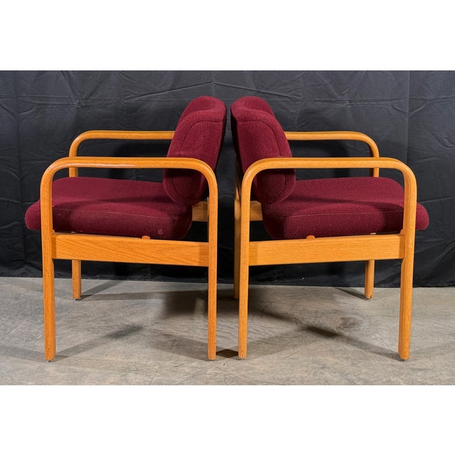 Milo Baughman for Thayer Coggin Bentwood Oak Lounge Chairs, 1980s - A Pair For Sale - Image 9 of 14