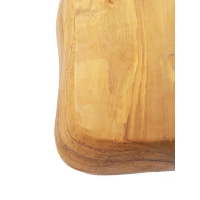 Hand-Carved Peruvian Olive Wood 15.75"l Serving Bowl With Beautiful Sculpted Rim For Sale - Image 9 of 11