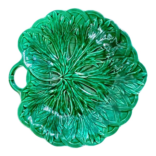 Antique Wedgwood Basket & Leaf Majolica Dish For Sale