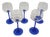 Vintage Blue Wine Glasses attributed to Luminarc, France, 1960s, Set of 5 For Sale
