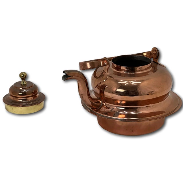 Late 19th Century Beautifully Hand Made Large Antique American Heavy Solid Copper & Brass Tea Kettle Circa Late 19th Century For Sale - Image 5 of 12