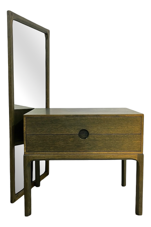 Oak Chest of Drawers with Wall Mirror by Aksel Kjersgaard for Odder Møbelfabrik, Denmark, 1960s, Set of 2