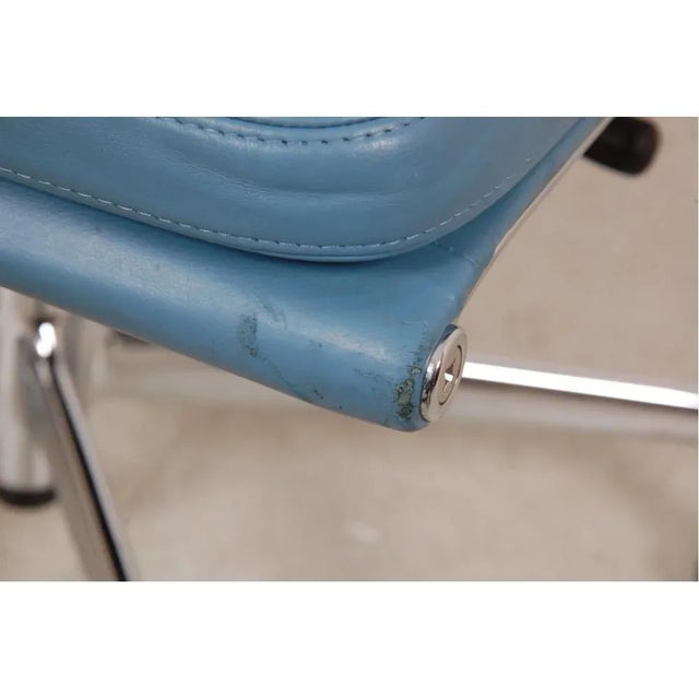 Blue EA-219 Desk Chair in Leather by Charles Eames for Vitra For Sale - Image 8 of 13