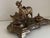 Atypical Writing Desk Set with Double Inkwells in Patinated Gilt Metal, 1890s-1910s For Sale - Image 12 of 16
