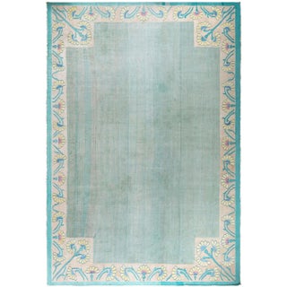 Doris Leslie Blau Vintage Indian Dhurrie Rug with Floral Border For Sale