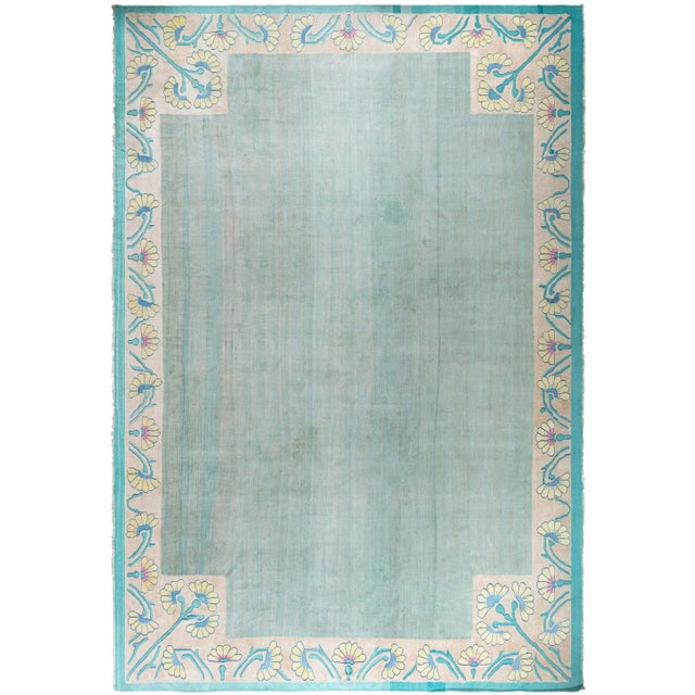 Doris Leslie Blau Vintage Indian Dhurrie Rug with Floral Border For Sale