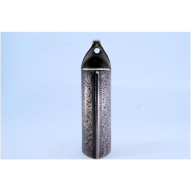 Silver Toothpick Holder in Triangular Shape For Sale - Image 6 of 10
