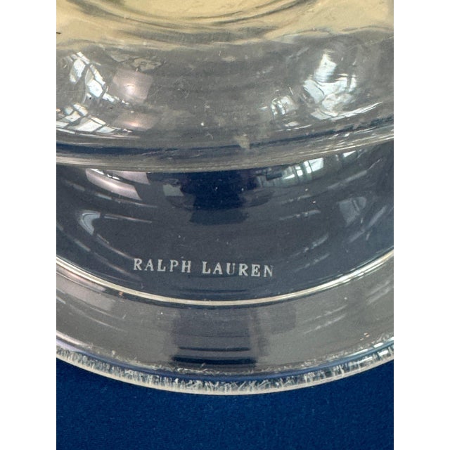 Pair of Large Scale Clear Footed Ralph Lauren Hurricane Vases - 21.5” A pair of substantial clear footed hurricane vases...