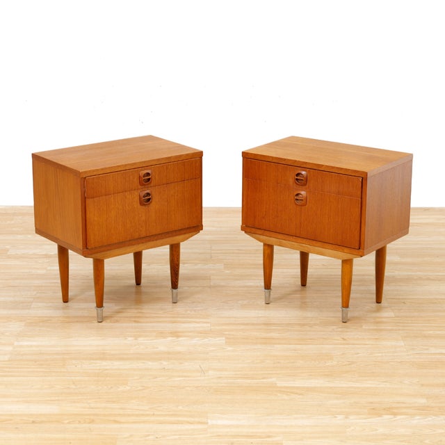 1960s 1960s Pair of Danish Modern Teak Nightstands For Sale - Image 5 of 11
