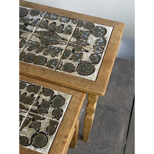 Oak Nesting Tables by Henning Kjærnulf for EG Kvalitets, Denmark, 1960s, Set of 3 For Sale - Image 6 of 11