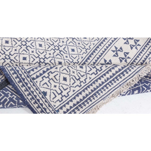 Gray Cotton Agra Runner For Sale - Image 8 of 10