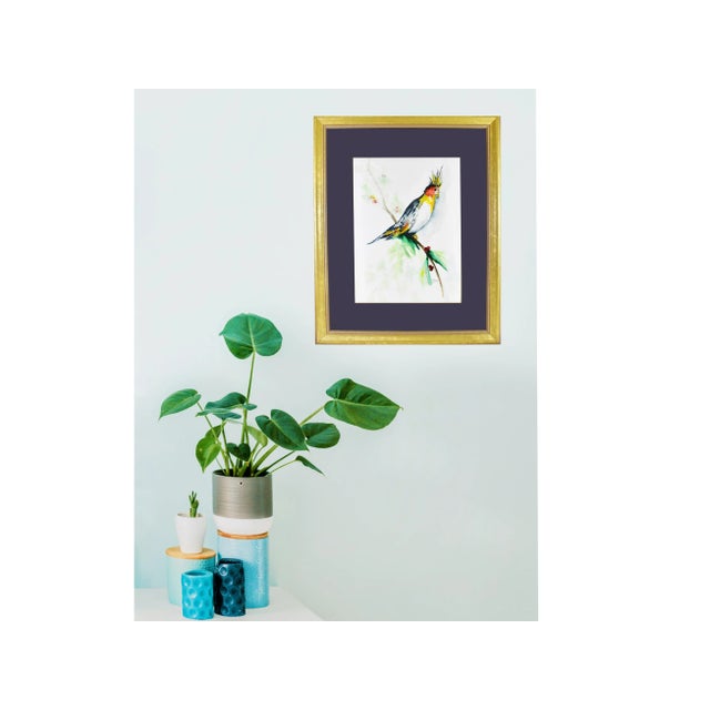 Vintage Watercolor Tropical Parrot Painting by Ida Bradley For Sale - Image 6 of 7