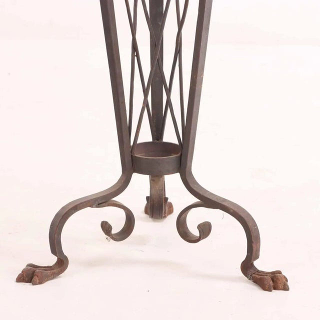 1920s A French Art Deco Wrought Iron Plant Stand / Pedestal, Circa 1920 For Sale - Image 5 of 5