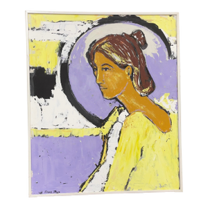 Central European Original Oil Portrait of a Woman by Franz Thun