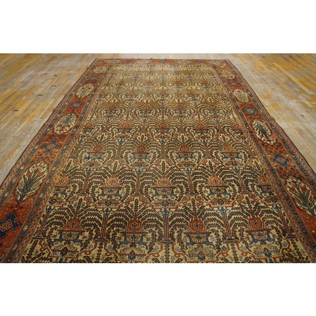 19th Century Persian Bibikabad Galley Carpet ( 6'8" x 12'10"- 203 x 392 )