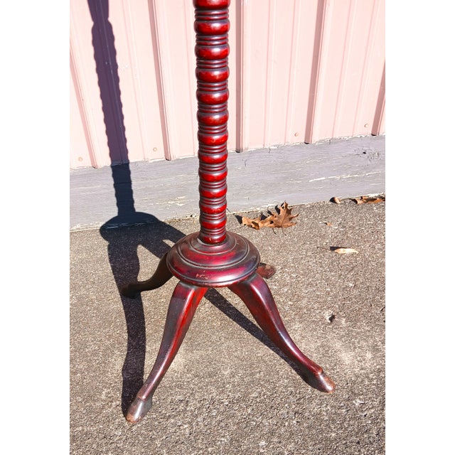 Victorian 1900s Antique Hunzinger Mahogany Hat & Coat Rack Hall Tree For Sale - Image 3 of 15