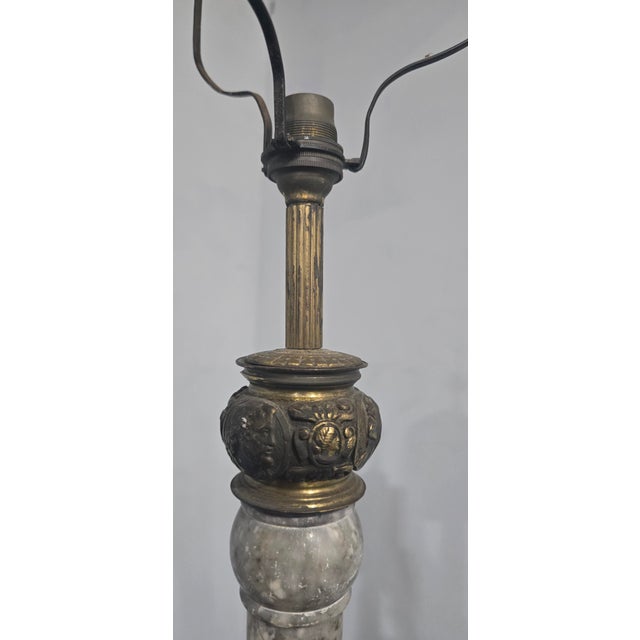 Gray Large French Marble Lamp, 1910 For Sale - Image 8 of 9