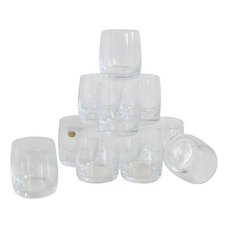 80s Crystal Lo-Ball Glasses - Set of 11 For Sale