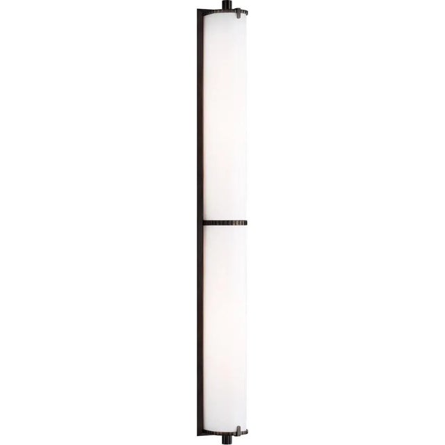 Calliope Over The Mirror Bath Light in Bronze with White Glass Designer: Thomas O'Brien Height: 32.75" Extension: 3.5"...