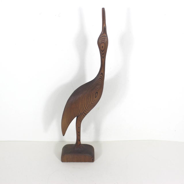 Classic Mid Century Modern wood crane, heron, egret or bird in excellent vintage condition. A group of these look great on...