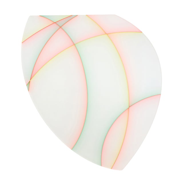Peach Contemporary Abstract Cast Acrylic and Spray Paint "Shield I" by Tom Henderson For Sale - Image 8 of 8
