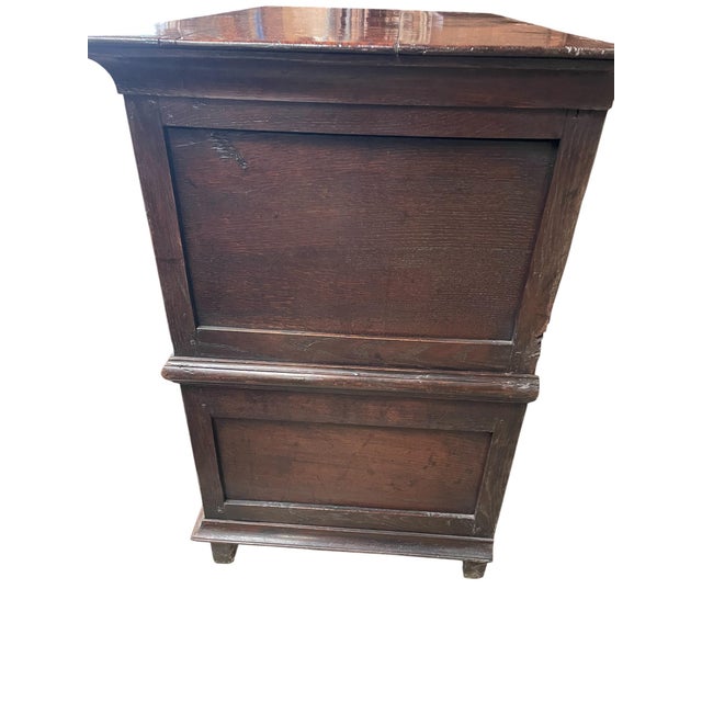 Jacobean Chest of Drawers in Oak ca.1690 with Brass Escutcheons and Drop Handles For Sale - Image 4 of 8