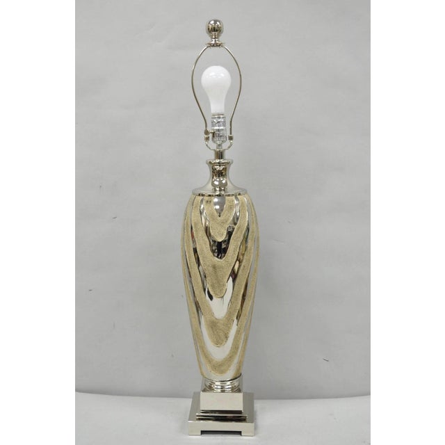 Contemporary Modern Silver & Gold Ceramic "Allegheny" Table Lamp by Uttermost For Sale - Image 13 of 13