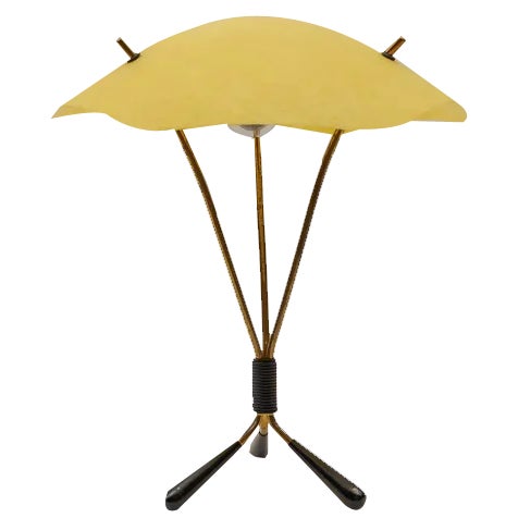 Mid-Century Brass and Fiberglass Table Lamp attributed to Carl Auböck, 1950s For Sale