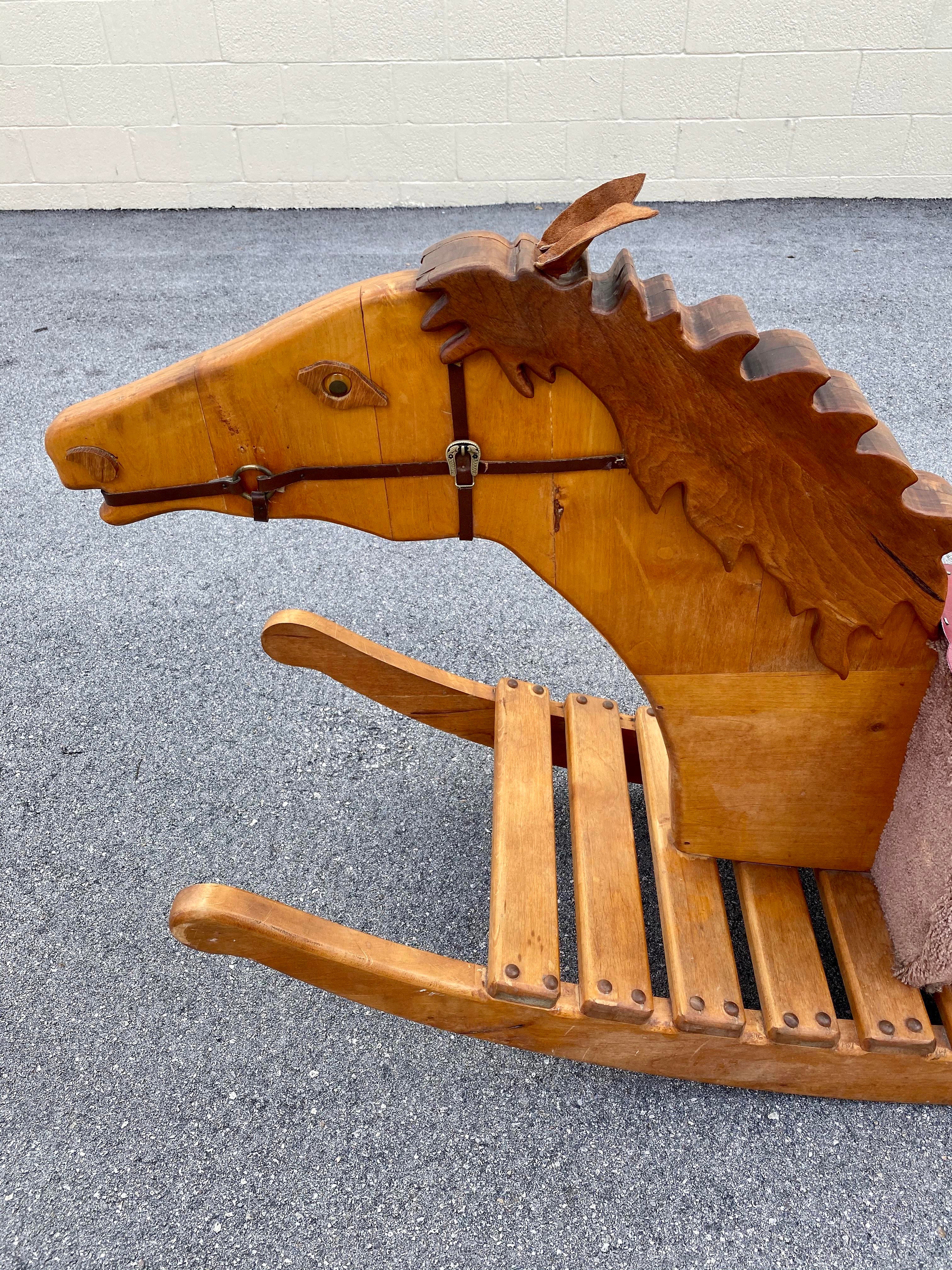 life size wooden rocking horse