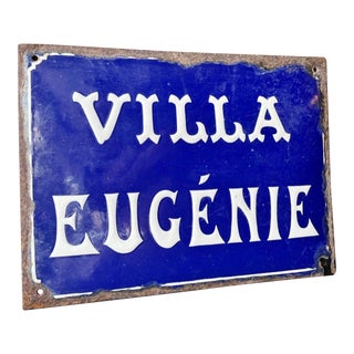 Antique French Enamel Sign From the Villa Eugenie - Hotel Du Palais in Biarritz For Sale