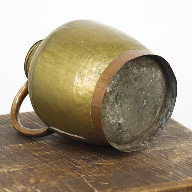 Large Rustic Farmhouse French Brass Canne à Lait or Milk Jug For Sale - Image 5 of 12