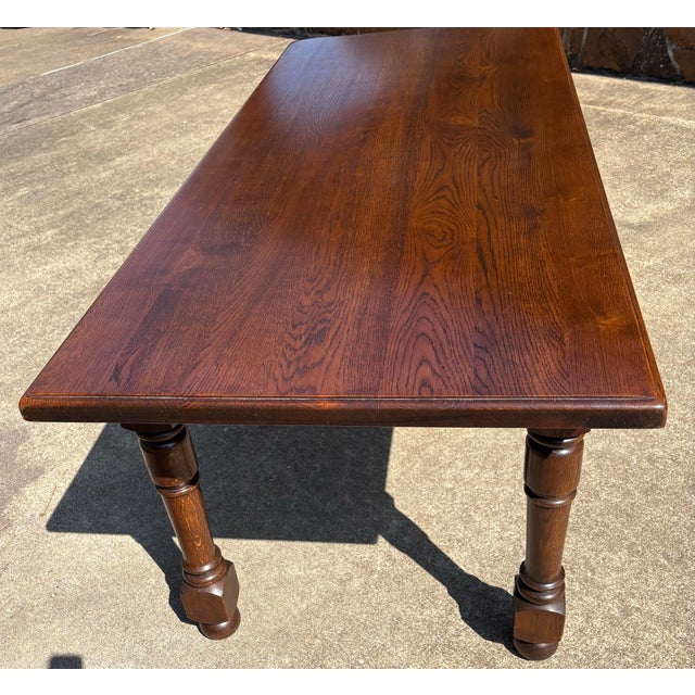 Mid 20th Century Dark French Country Farm Dining Table For Sale - Image 5 of 12