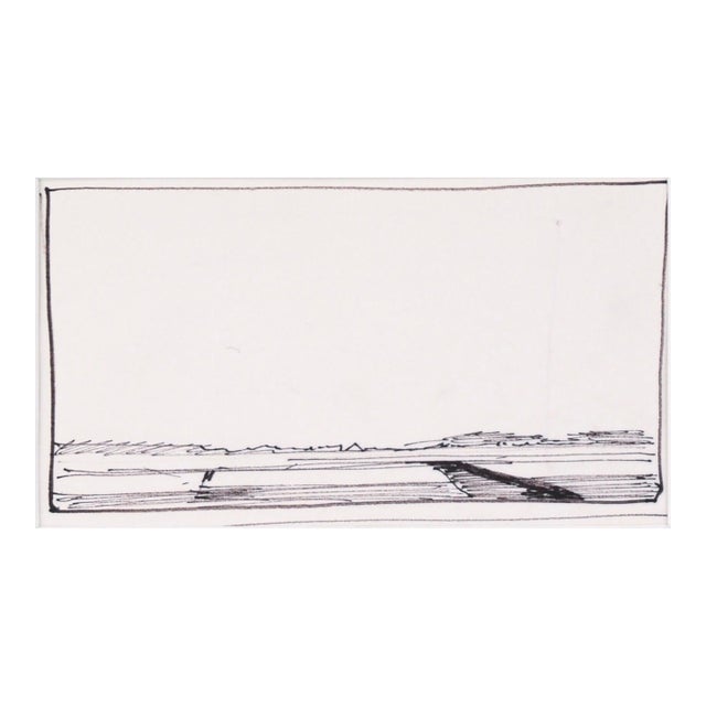 A Cloudless Sky - Line Drawing Landscape in Ink on Paper by Laurence Sisson For Sale