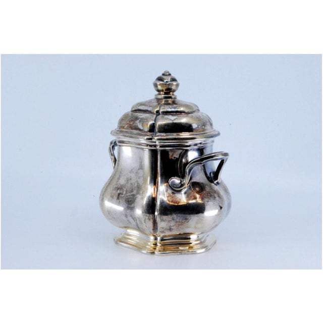 Silver Sugar Bowl with Two Smooth Handles For Sale - Image 9 of 10