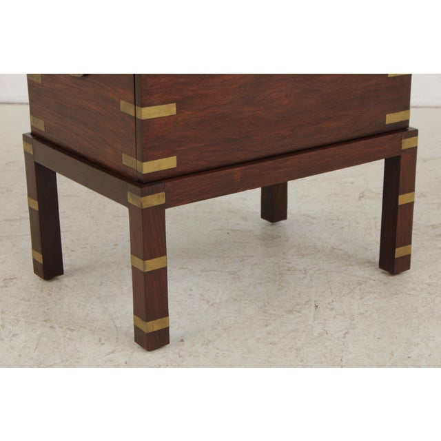 Vintage Asian Inspired Brass Inlaid Box on Stand For Sale - Image 12 of 15