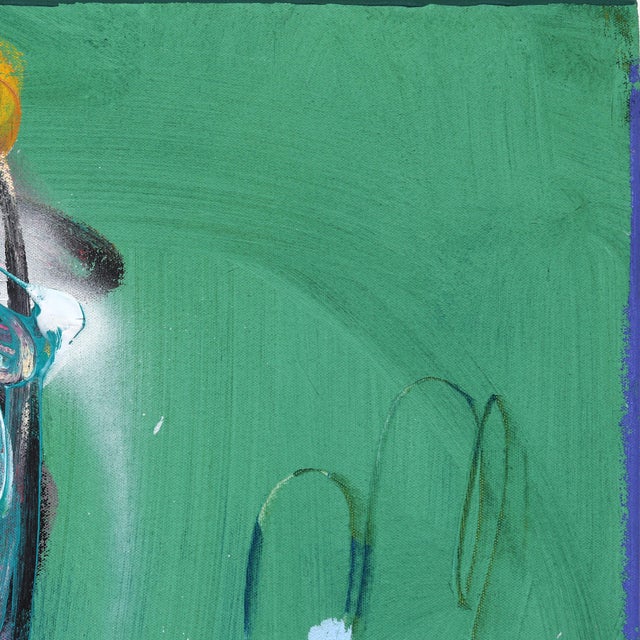 Portrait of a Boy - Original Figurative Mixed Media Portrait Painting on Canvas by Kodjovi Olympio For Sale In Los Angeles - Image 6 of 9