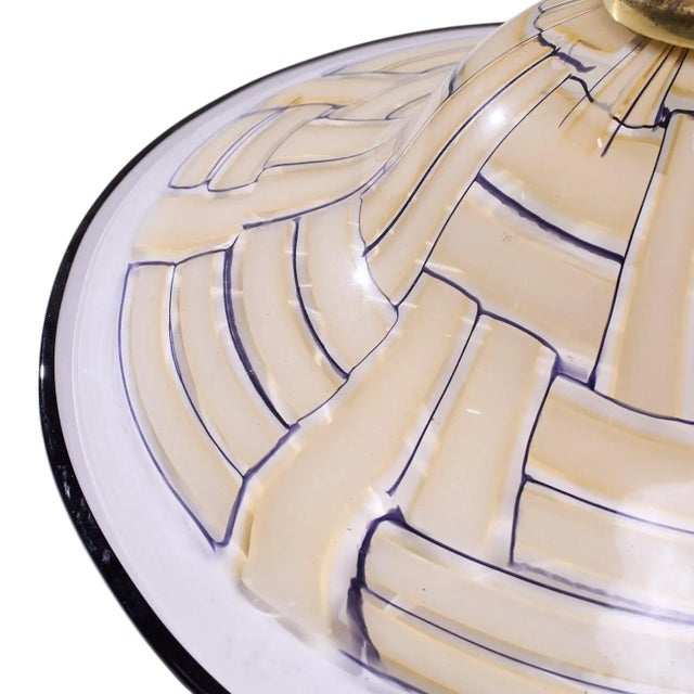 Barovier & Toso Mid Century Large Tessere Ambra Suspension Murano Pendant Lamp For Sale In Chicago - Image 6 of 6